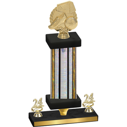 Premium Single Silver Glacier Year Soccer Trophy