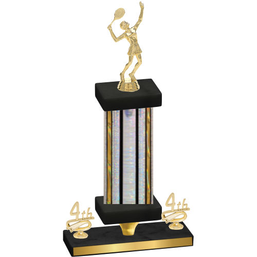 Premium Single Silver Glacier Fourth Place Tennis Trophy