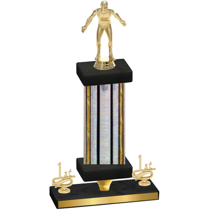 Premium Single Silver Glacier First Place Wrestling Trophy