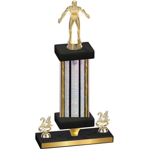 Premium Single Silver Glacier Year Wrestling Trophy