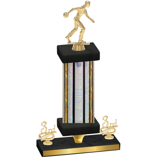 Premium Single Silver Glacier Third Place Bowling Trophy