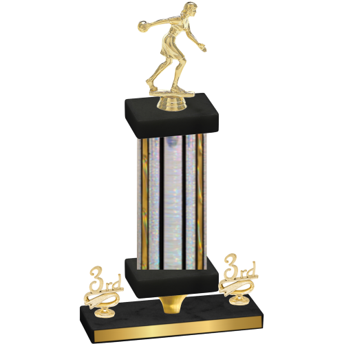 Premium Single Silver Glacier Third Place Bowling Trophy