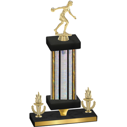 Premium Single Silver Glacier Victory Bowling Trophy