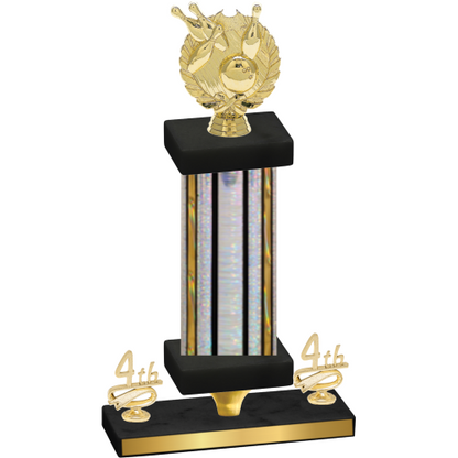 Premium Single Silver Glacier Fourth Place Bowling Trophy