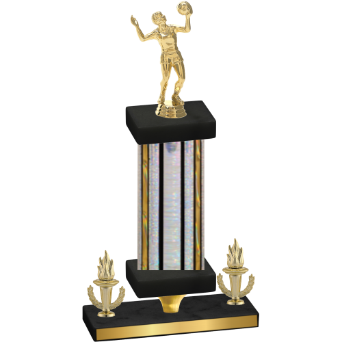 Premium Single Silver Glacier Victory Volleyball Trophy