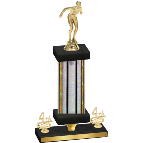 Premium Single Silver Glacier Fourth Place Tennis Trophy