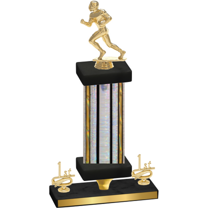 Premium Single Silver Glacier First Place Football Trophy