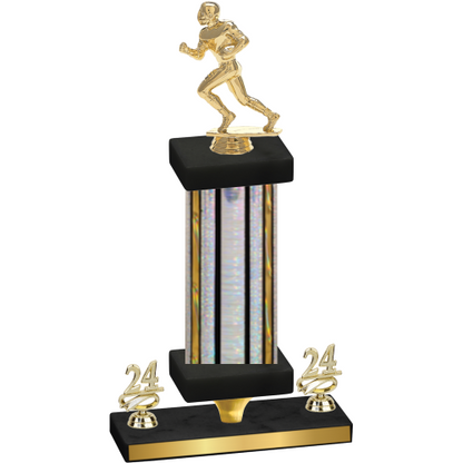 Premium Single Silver Glacier Year Football Trophy