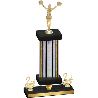 Premium Single Silver Glacier Second Place Cheerleading Trophy