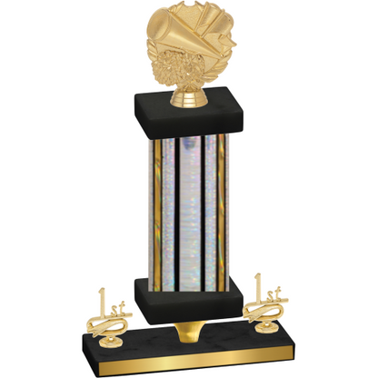 Premium Single Silver Glacier First Place Cheerleading Trophy