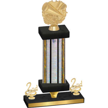 Premium Single Silver Glacier Second Place Cheerleading Trophy