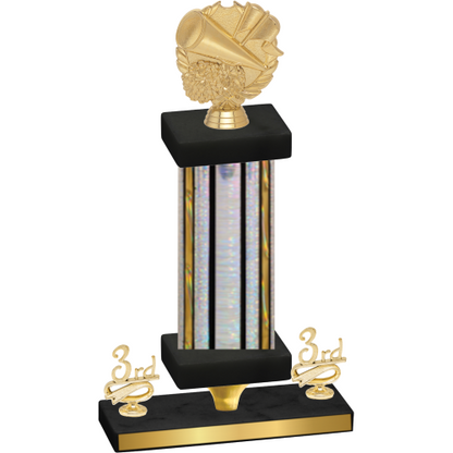 Premium Single Silver Glacier Third Place Cheerleading Trophy