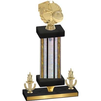 Premium Single Silver Glacier Victory Basketball Trophy