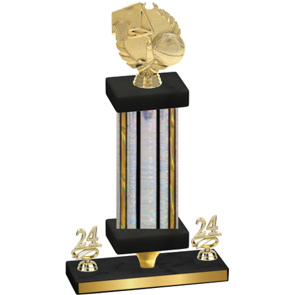 Premium Single Silver Glacier Year Basketball Trophy