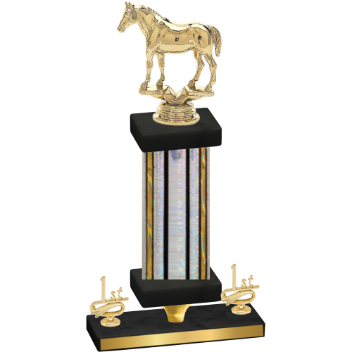 Premium Single Silver Glacier First Place Horses Trophy