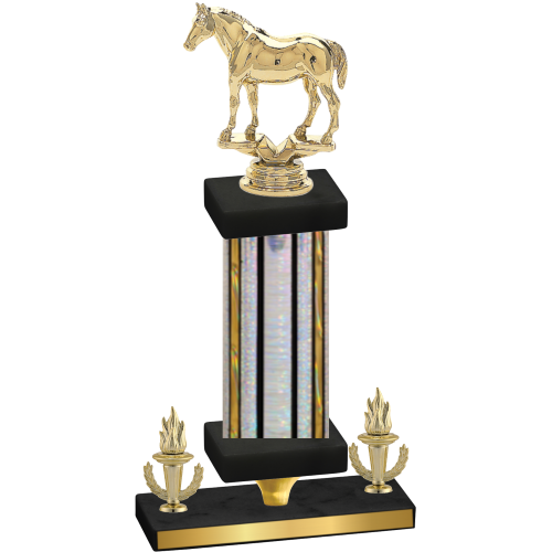 Premium Single Silver Glacier Victory Horses Trophy