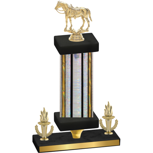 Premium Single Silver Glacier Victory Horses Trophy