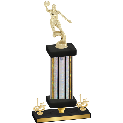 Premium Single Silver Glacier First Place Basketball Trophy