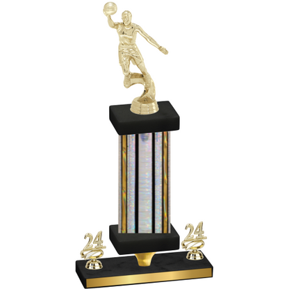 Premium Single Silver Glacier Year Basketball Trophy