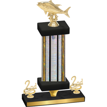 Premium Single Silver Glacier Second Place Fishing Trophy
