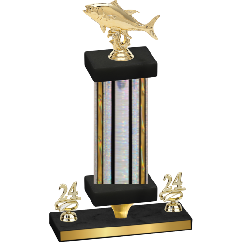 Premium Single Silver Glacier Year Fishing Trophy