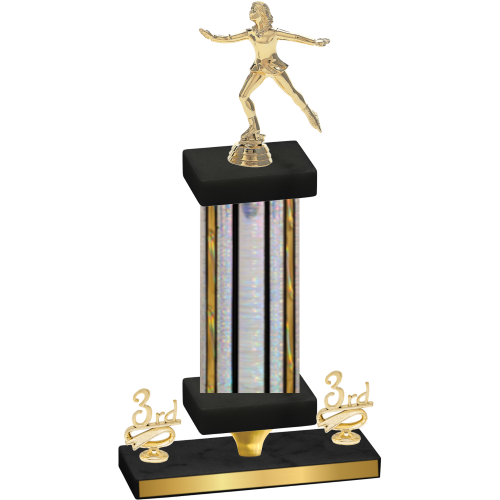 Premium Single Silver Glacier Third Place Skater Trophy