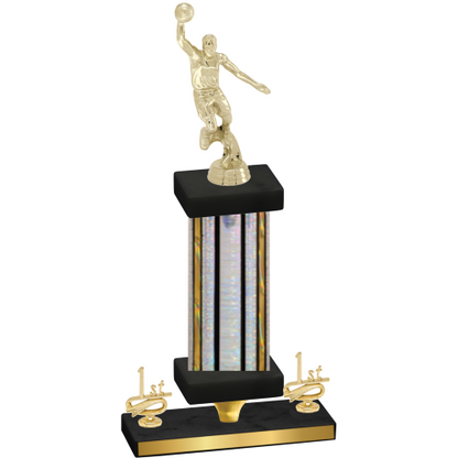 Premium Single Silver Glacier First Place Basketball Trophy