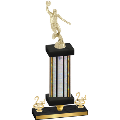 Premium Single Silver Glacier Second Place Basketball Trophy