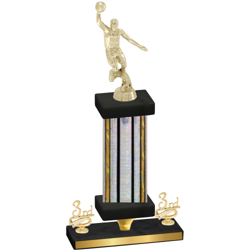 Premium Single Silver Glacier Third Place Basketball Trophy