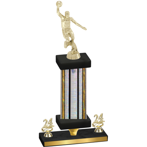 Premium Single Silver Glacier Year Basketball Trophy