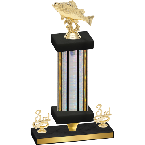 Premium Single Silver Glacier Third Place Fishing Trophy