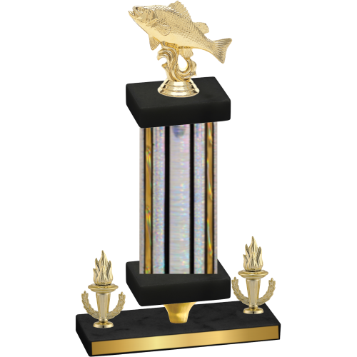 Premium Single Silver Glacier Victory Fishing Trophy