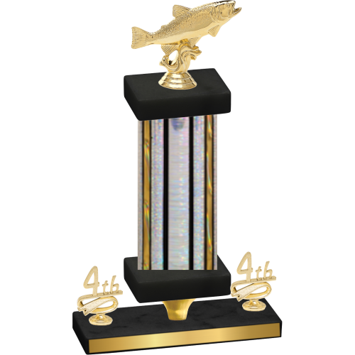 Premium Single Silver Glacier Fourth Place Fishing Trophy