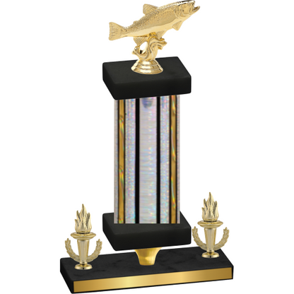 Premium Single Silver Glacier Victory Fishing Trophy