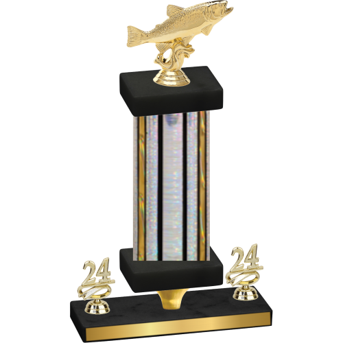 Premium Single Silver Glacier Year Fishing Trophy