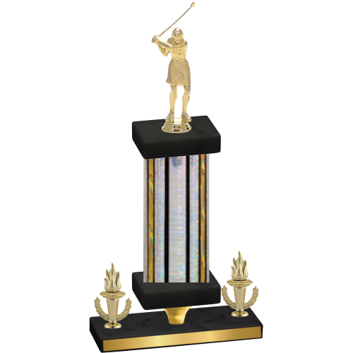 Premium Single Silver Glacier Victory Golf Trophy