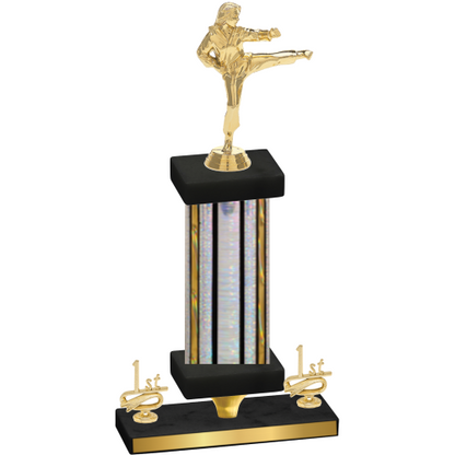 Premium Single Silver Glacier First Place Karate Trophy