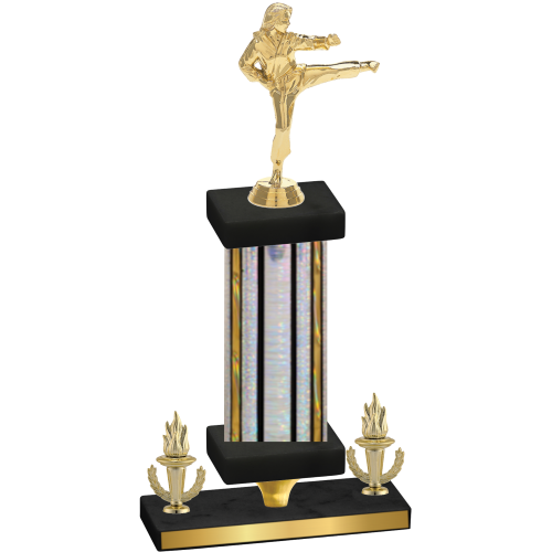 Premium Single Silver Glacier Victory Karate Trophy