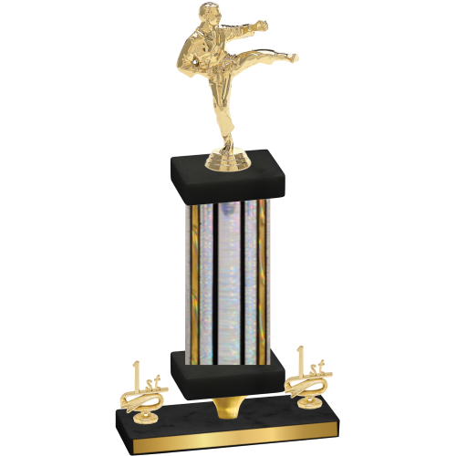 Premium Single Silver Glacier First Place Karate Trophy