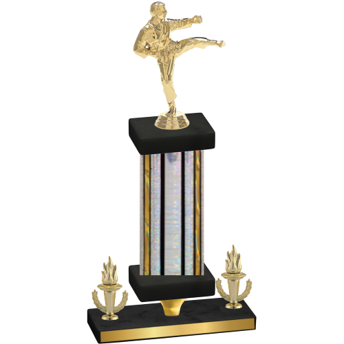 Premium Single Silver Glacier Victory Karate Trophy