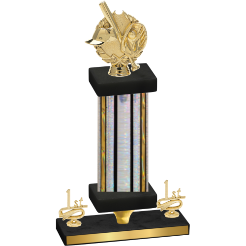 Premium Single Silver Glacier First Place Baseball Trophy