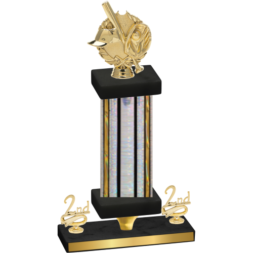 Premium Single Silver Glacier Second Place Baseball Trophy