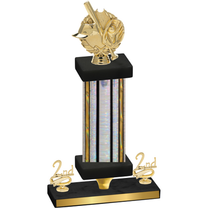 Premium Single Silver Glacier Second Place Baseball Trophy