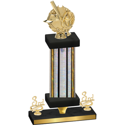 Premium Single Silver Glacier Third Place Baseball Trophy