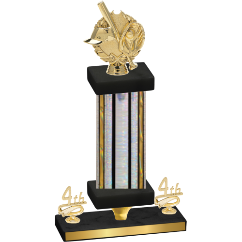 Premium Single Silver Glacier Fourth Place Baseball Trophy