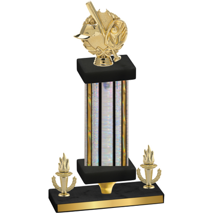 Premium Single Silver Glacier Victory Baseball Trophy