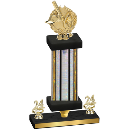 Premium Single Silver Glacier Year Baseball Trophy