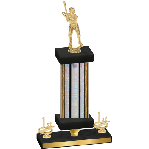 Premium Single Silver Glacier First Place Baseball Trophy