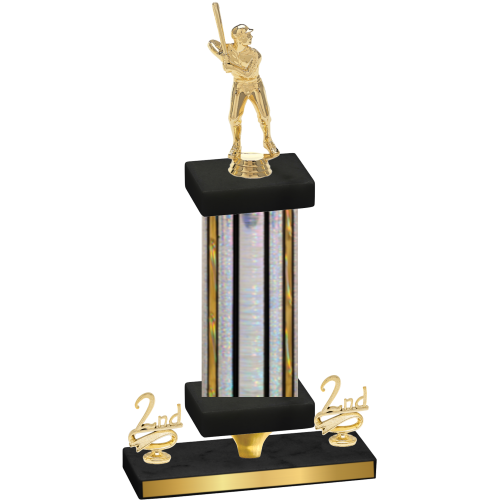 Premium Single Silver Glacier Second Place Baseball Trophy