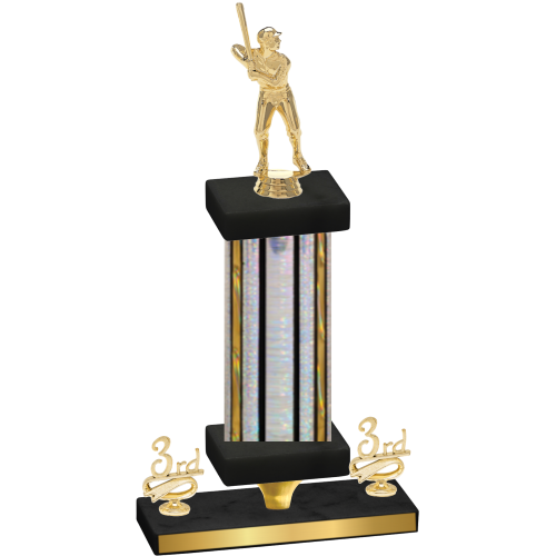 Premium Single Silver Glacier Third Place Baseball Trophy